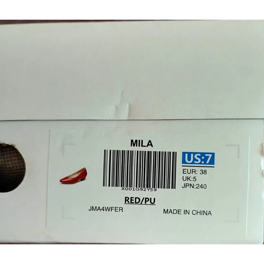 NWT Dream Pairs Mila Red Low Block Heel Pumps Women's Size 7 Round Toe
